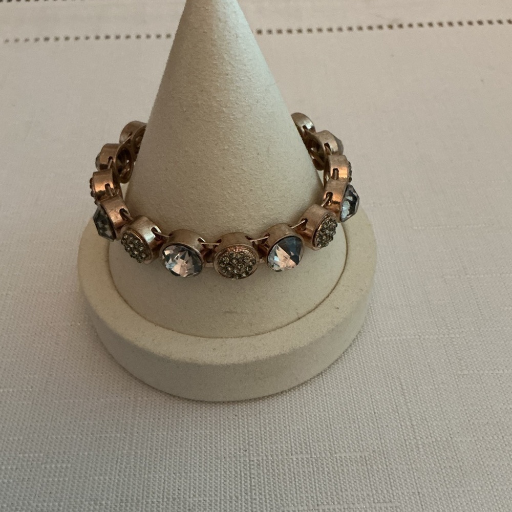 Gray Smoky Chunky Brass Magnetic Bangle Bracelet